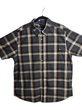 Marmot Men's Short-Sleeve Plaid Button-Down Shirt - Gray, Beige, Navy